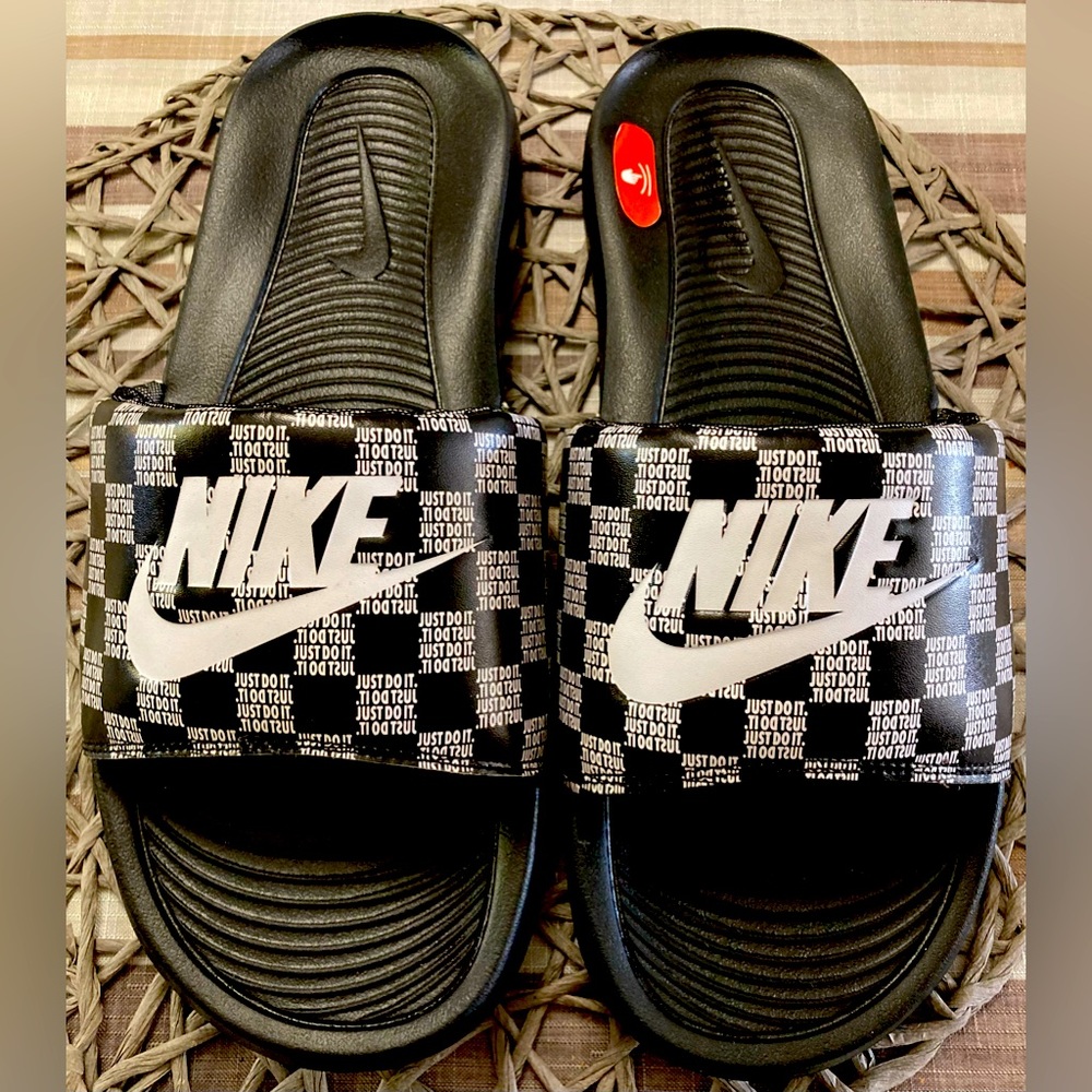 Nike Men’s Size 12 Victori One Sports Slide Print Black Sandals CN9678 004